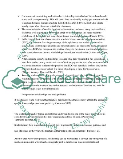 Teacher-Student Professional Relational Development