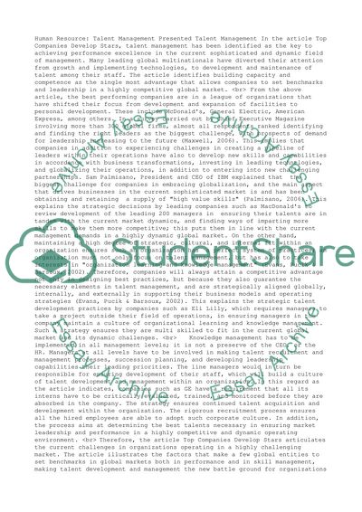 Article Review (human resource management)