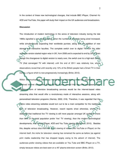 What Impact Do iPlayer, 4OD, and Youtube Have on Audiences and Broadcasters