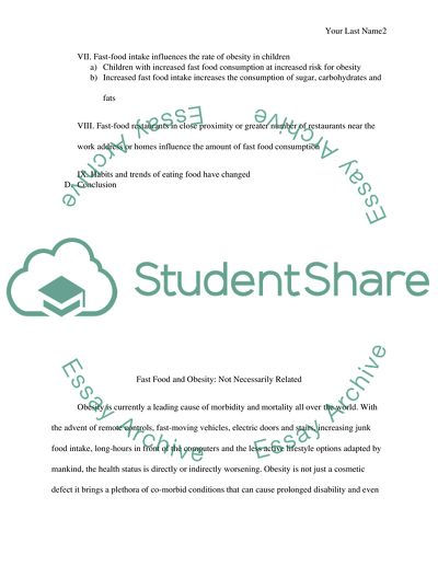 Is Obesity Always Fast Food Related