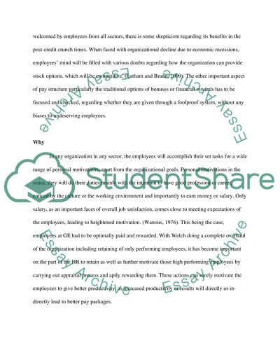 Jack Welchs Leadership and Pay Structure in GE