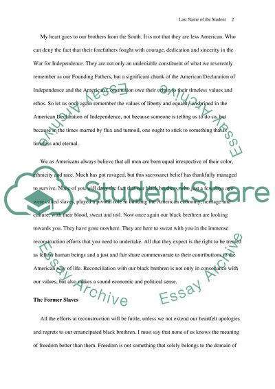 Plan for Reconstruction