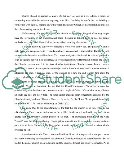 Dogma in Relation to the Corporate Destiny of Mankind