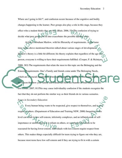 Issues in Secondary Education