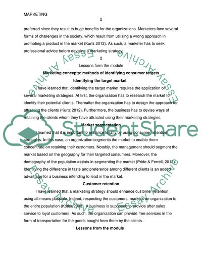 Marketing module