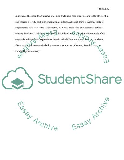 Specific fatty acids and disease