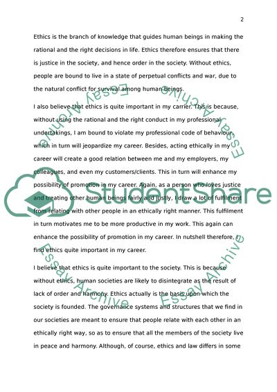 Ethics as a Field of Study