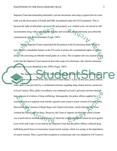 Exceptions to the Exclusionary Rule