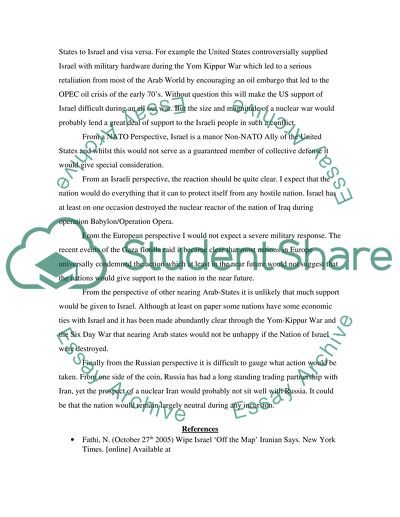 World History. The risk to the Middle East and the US of a nuclear Islamic Iran