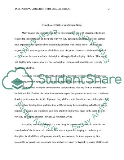 Disciplining Children with Special Needs