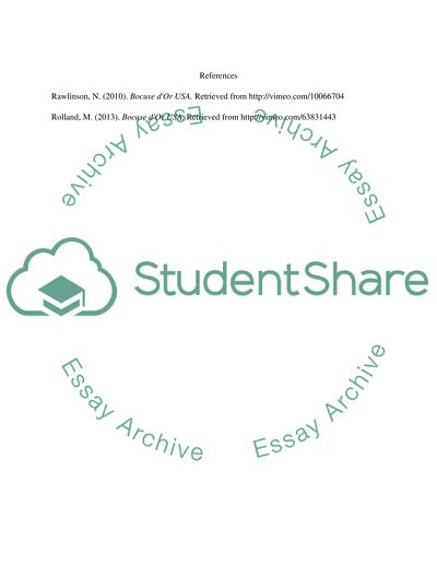 Culinary Class - Bocuse dOr USA