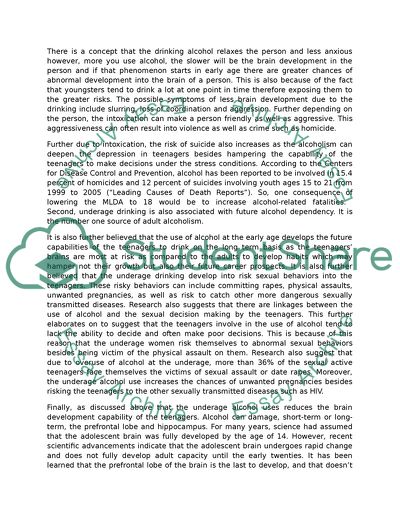 Setting Legal Drinking Age