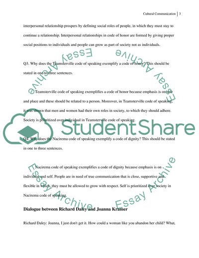 The Code of Dignity and the Code of Honor