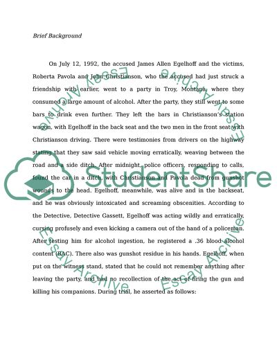 Montana v. Egelhoff: Due Process and the Right of the Accused to Present Evidence