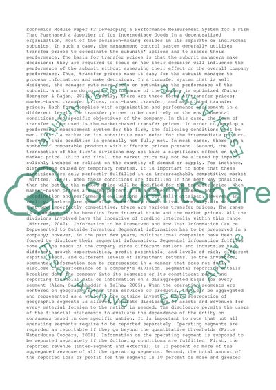 Performance Measurement System Development