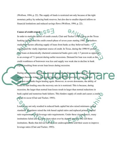 Credit Crunch Effects on a Decision-Making Process