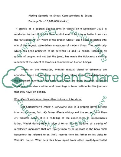 Locating Maus A Survivors Tale as Part of but also Distinct from Holocaust Literature