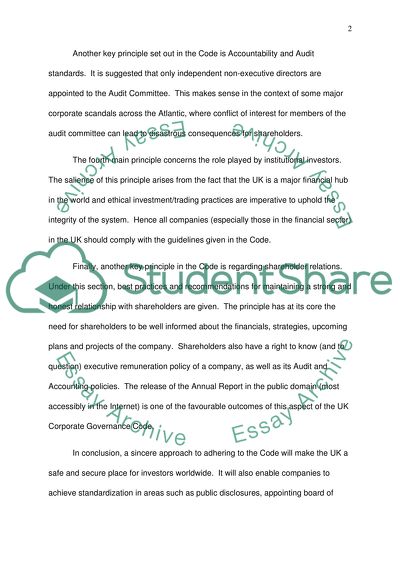 Five Main Principles of the UK Corporate Governance Code