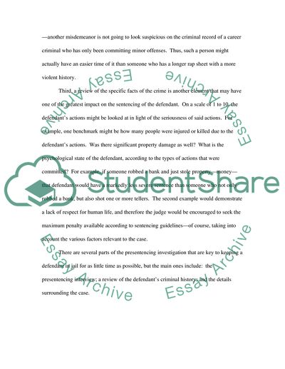 Pre-sentence Investigations