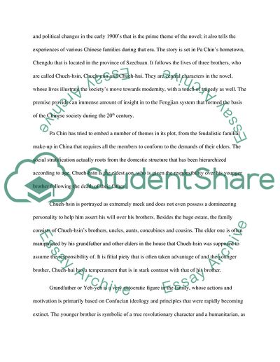 1250 word (Modern Chinese History) Book Review of: Pa Chins; Family