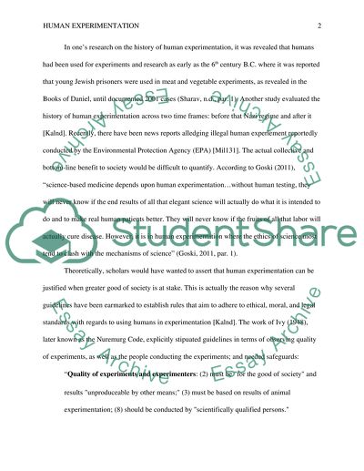 Human experimentation