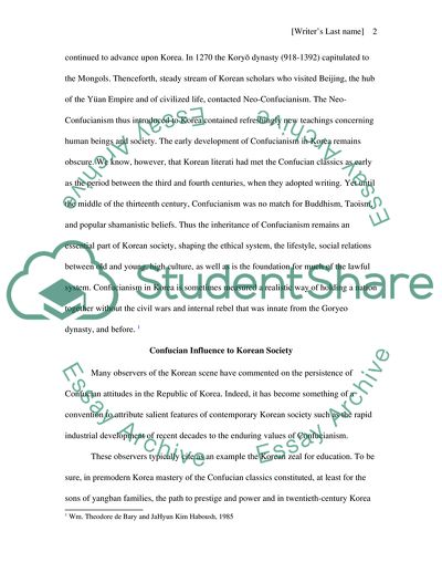 Confucian Influence to Korean Society: Social Structures and Womens Status in Yi Dynasty