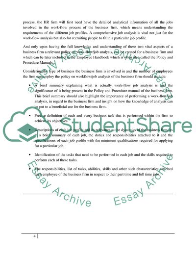 HR Work Flow/ Job Analysis