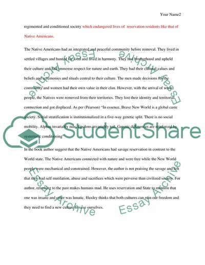 Aldous Huxleys Brave New World: Comparing the People Living on the Reservation to the American Indians
