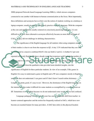 Materials and technology in English language teaching