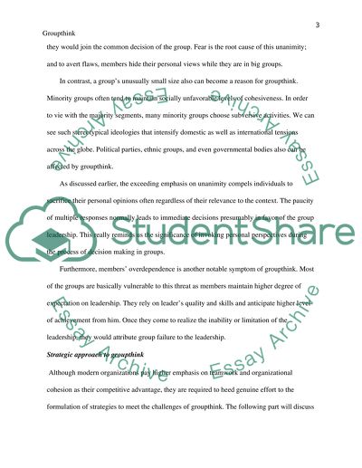 GRoup think on SMall Group about how the class elaborates how people go with the group