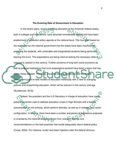 The Evolving Role of Government in Education