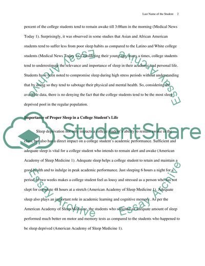 Sleeping-Deprivation for College Students