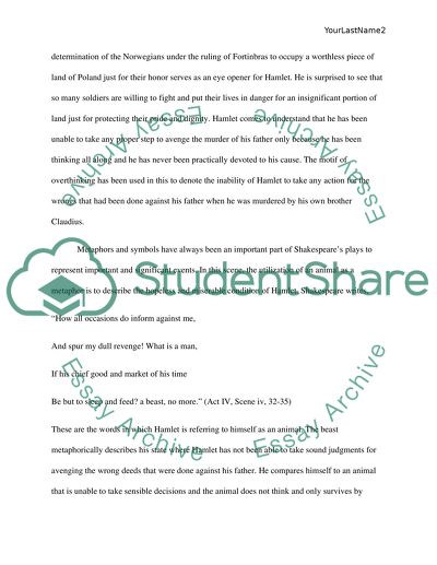 Analysis of Hamlet Act IV Scene iv