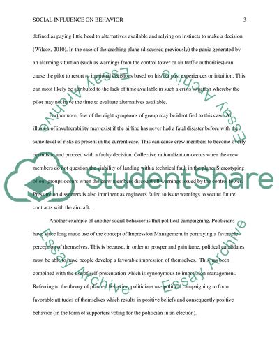 Social Influence on Behavior