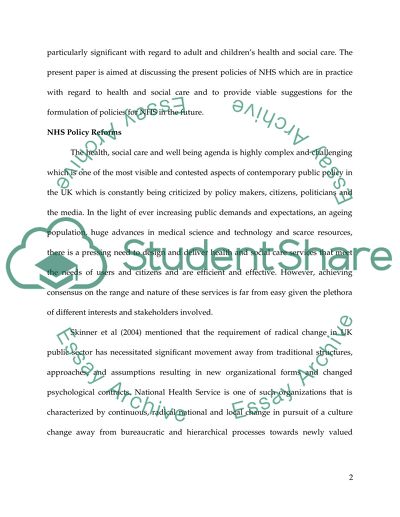 Analyzing National Health Services of the United Kingdom