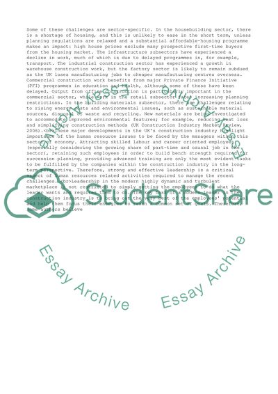 Leadership and Change in Construction Industry