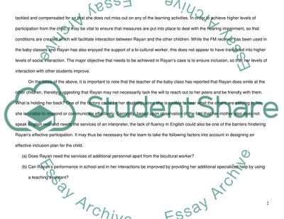 Rayans Hearing Impairment