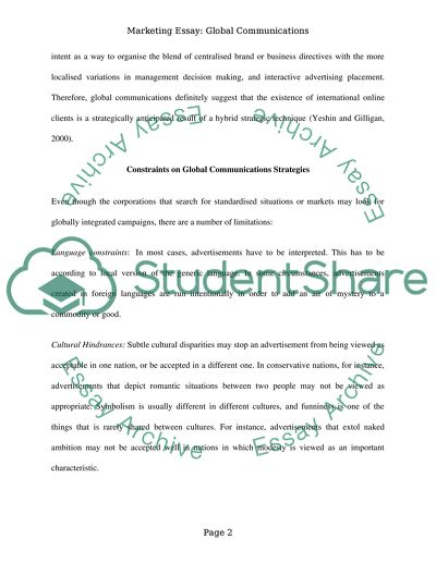 Constraints on Global Communications Strategies