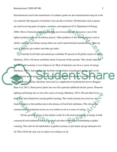 Globally, what is the commercial and residential use and reliance on oil
