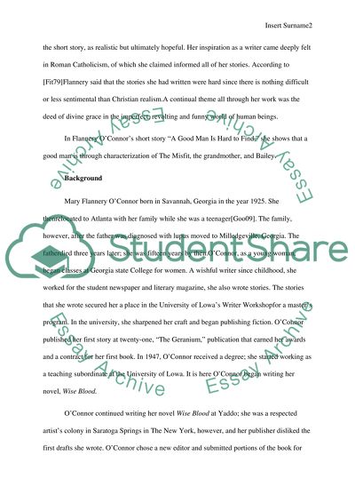 A Good Man is Hard to Find by Mary Flannery OConnor