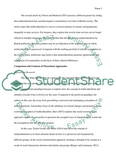 Methodological and Theoretical Approaches of Two Different Pieces of Social Research