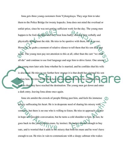 Misery by Anton Chekhov