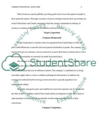 Target Financial Analysis