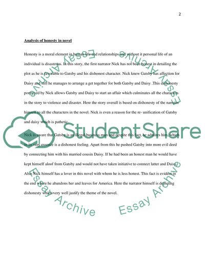 Assert what you believe is an important theme in The Great Gatsby