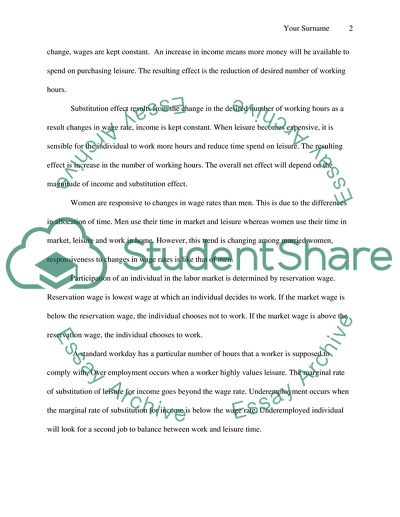 Distribution of Time between Work and Leisure