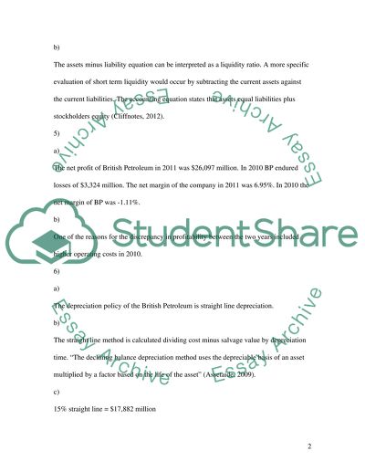 The Depreciation Policy of British Petroleum