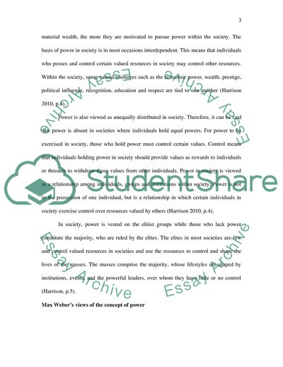 Harrison View of the Concept of Power