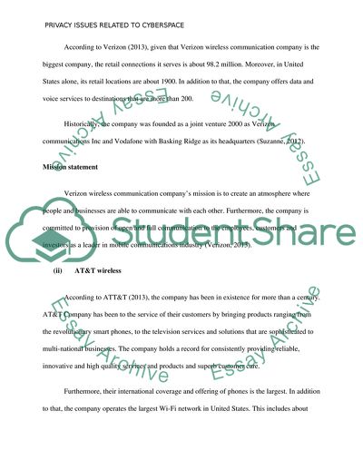 Privacy Issues Related to Cyberspace