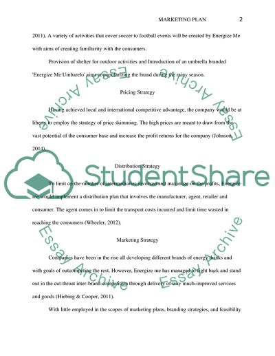 Marketing Plan for Energize me