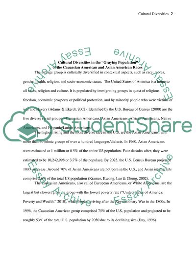 Cultural Diversities in the Graying Population of the Caucasian American and Asian American Races